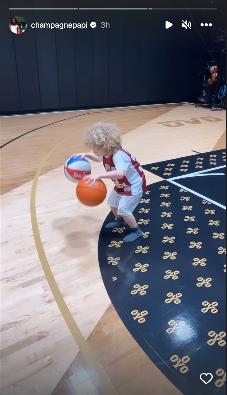 Drake Shows Off Son Adonis' Basketball Skills in New Video